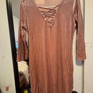 Elegant Pink Velvet Dress